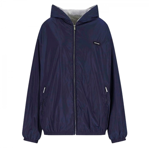 미우 MIUMIU 아이코닉패치 리버시블 후디집업