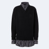 BALENCIAGA 레이어셔츠 브이넥 스웨터