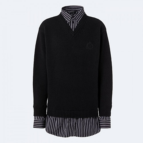 BALENCIAGA 레이어셔츠 브이넥 스웨터