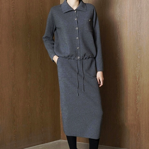 타임 TIME 노뜨 니트 가디건 & 스커트