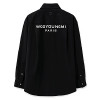 WOOYOUNGMI 블랙 코튼 백로고 셔츠