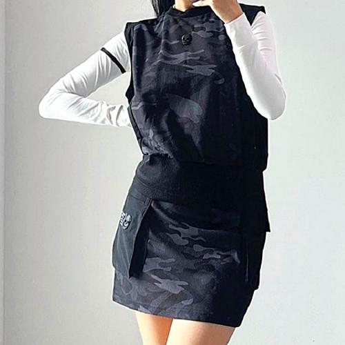 AMAZING_CRE 알렉스 카모 자카드 베스트&스커트 SET