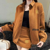 MIUMIU 골드패치 브라운 카라 자켓 SET