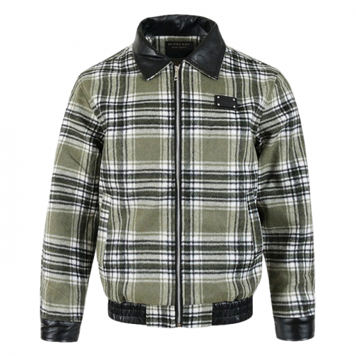 BURBERRY 플레이트 플라넬 레더포인트 자켓