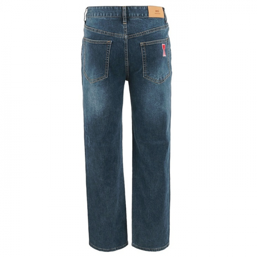 아미 AMI 다크블루 미디엄와이드 일자 팬츠