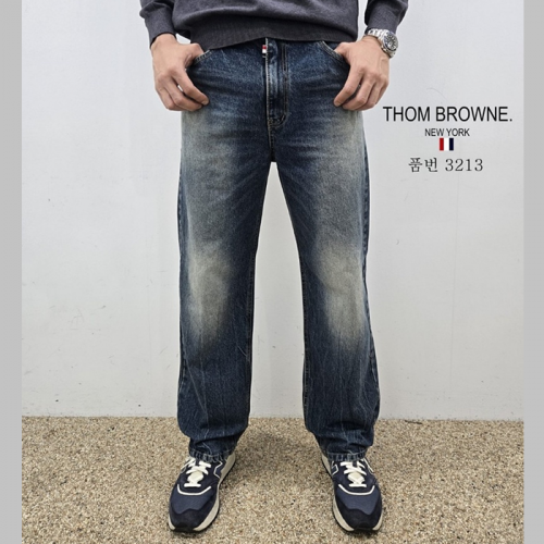 THOM BROWNE 스판 세미와이드 청바지 3213