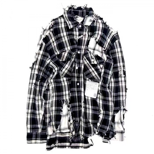 Maison Margiela 브로큰 레이어 체크셔츠
