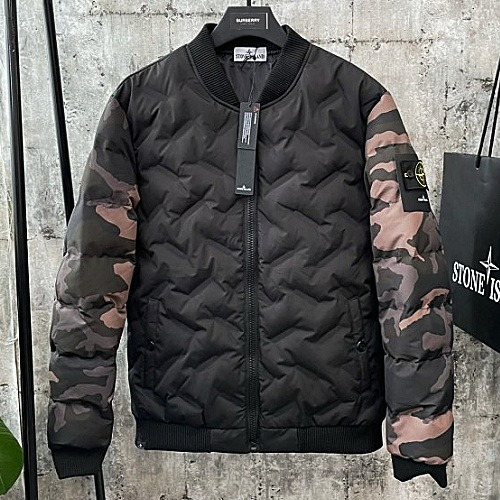STONE ISLAND 카모 배색 패딩점퍼
