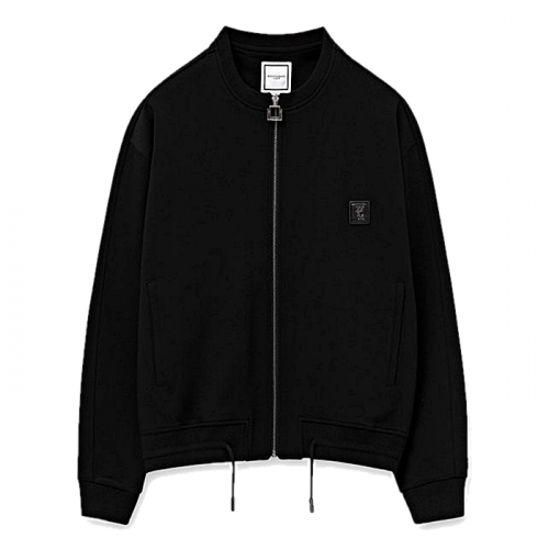 WOOYOUNGMI 엘보우 패치드 집업 스웻셔츠