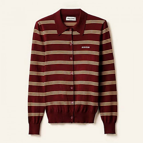 MIUMIU 브르고뉴 캐시미어 가디건