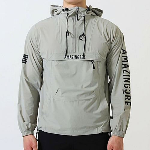 어메이징크리 AMAZING_CRE 릴렉싱 나일론 아노락 후드 자켓