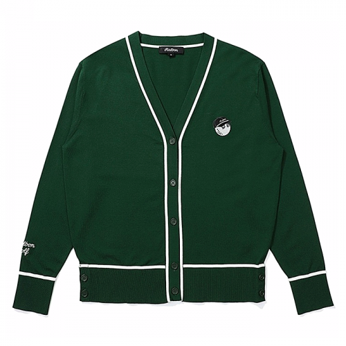 말본 MALBON 로고 브이넥 가디건