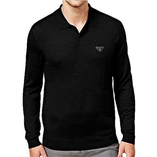 프라다 PRADA 오픈 카라 니트