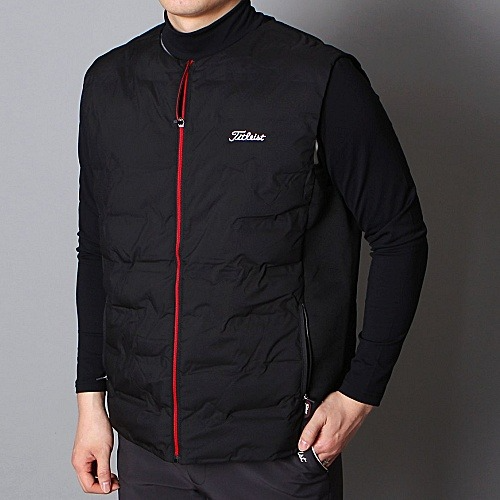 타이틀리*트 지퍼 배색 조끼 패딩