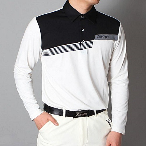 TITLEIST 멀티 배색 스트라이프기모 긴팔