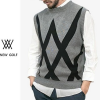 A NEW 다이아 사선 니트 조끼