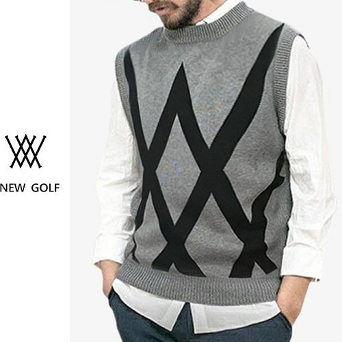 A NEW 다이아 사선 니트 조끼