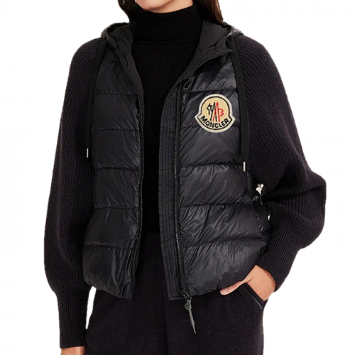 MONCLER 아플리케 빅로고 니트 웰론 패딩