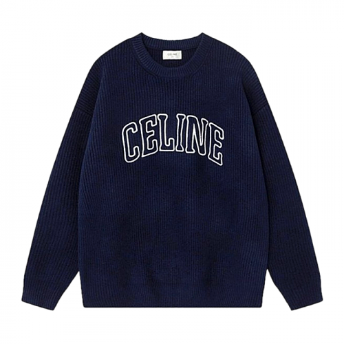 CELINE 컬리지로고 리브드 스웨터