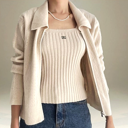 CELINE 나시 카라 가디건 SET