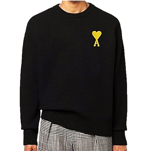 AMI 골드하트 라운드 니트