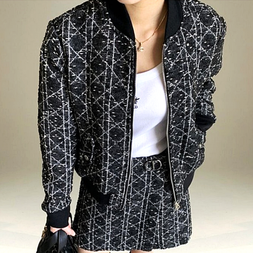 디올 DIOR 트위드 블루종 자켓