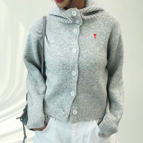 아미 AMI 후드 단추 가디건