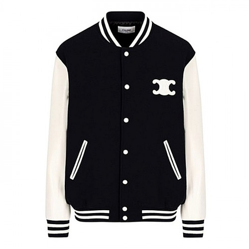 CELINE 트리옹프 패치드 테디 바시티자켓