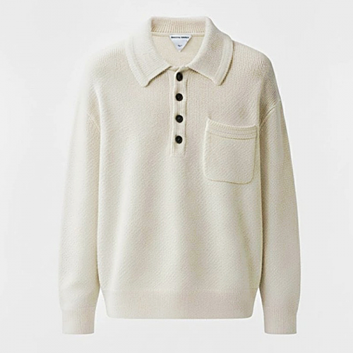 BOTTEGA VENETA 인트레치아토 쟈카드 폴로 스웨터