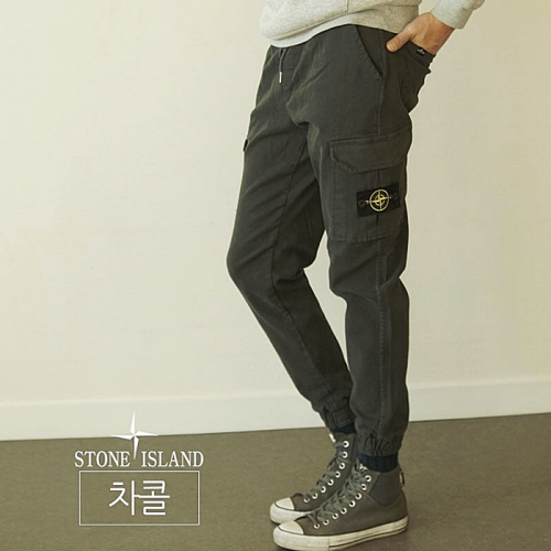 스톤아일*드 STONE ISLAND 기모슬랍 카고팬츠