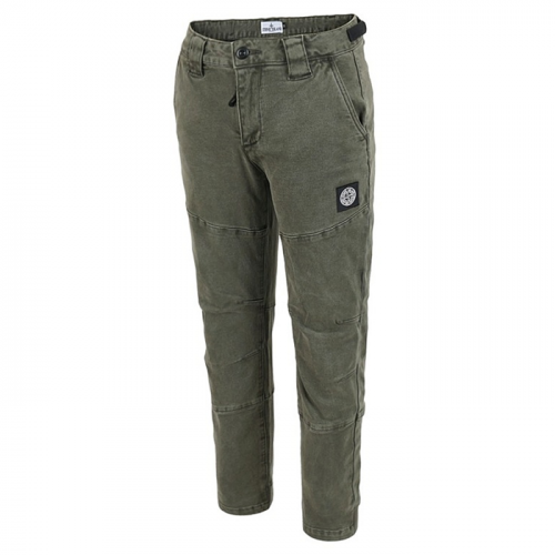 STONE ISLAND 안기모 무릎절개 슬림 조거팬츠