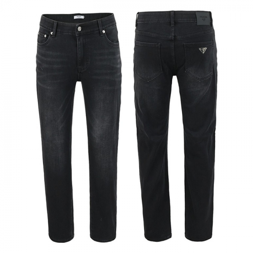 PRADA 블랙 니트본딩 히든밴드 베이직핏 팬츠