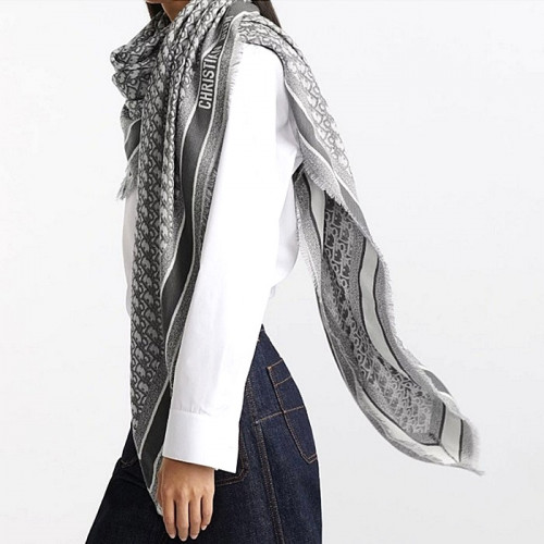 DIOR 오블리크 울 혼방 블링킷 머플러