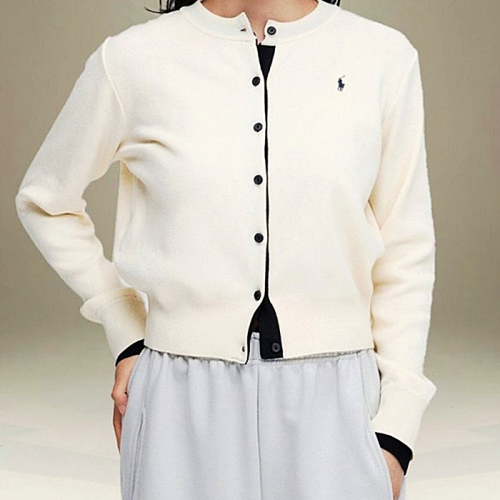 polo ralphlauren 배색히든 라운드 가디건