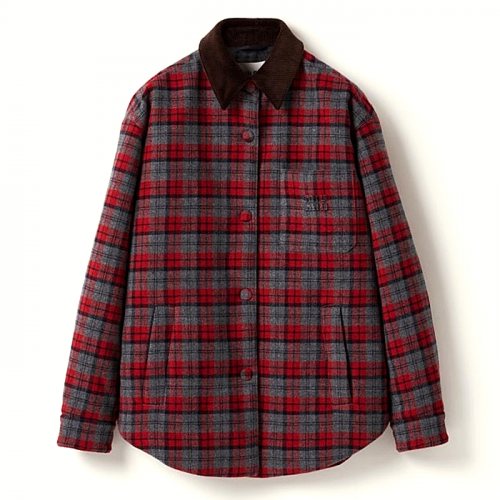 MIUMIU 플레이드체크 울패디드 자켓