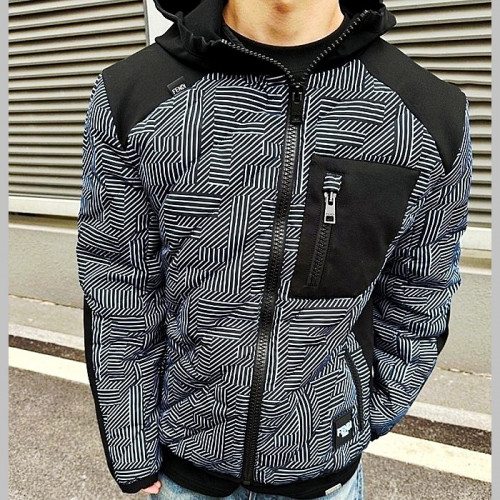 펜디 FENDI 쉐도우 로고 패치 다운 자켓