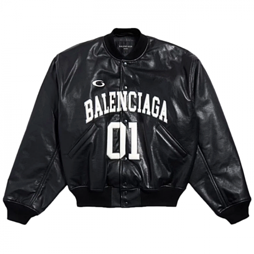 BALENCIAGA 바스켓볼 레더 보머자켓