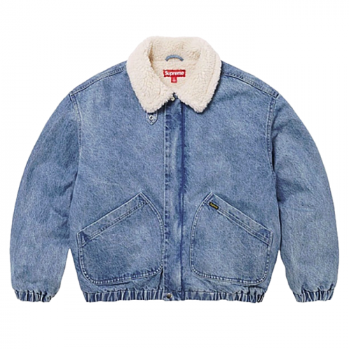 슈프림 SUPREME 시어링 봄버 데님 자켓 - 블루