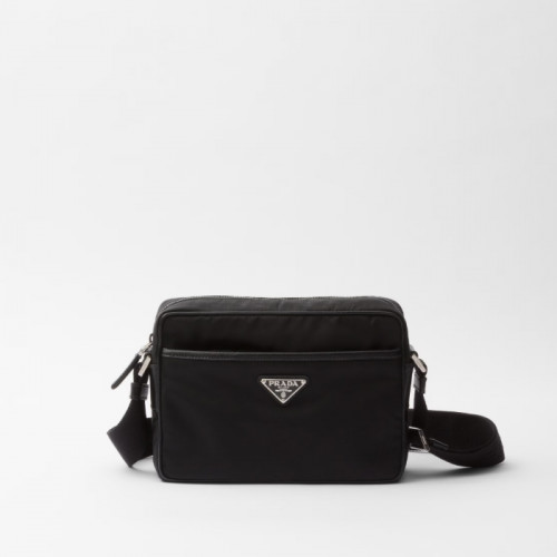 프*다 리나일론 및 사피아노 숄더백 - 블랙