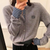 로에베 LOEWE 자수 체크 레이어드 가디건