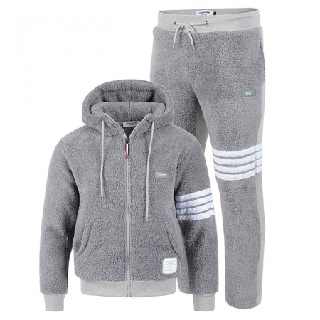 THOM BROWNE 4바 로고 양털 셋업 SET