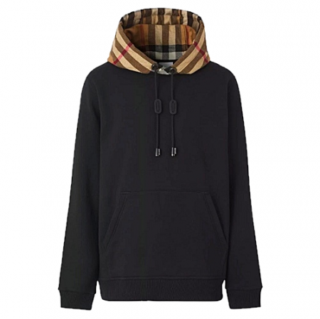 BURBERRY 체크후드 코튼 블렌드 후드