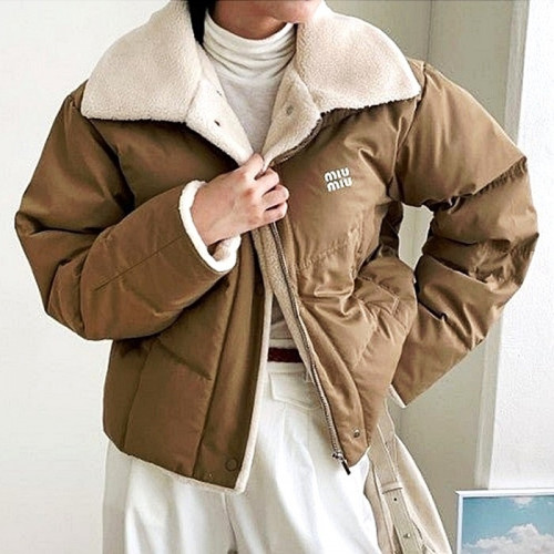 MIUMIU 양털카라 오리털 패딩