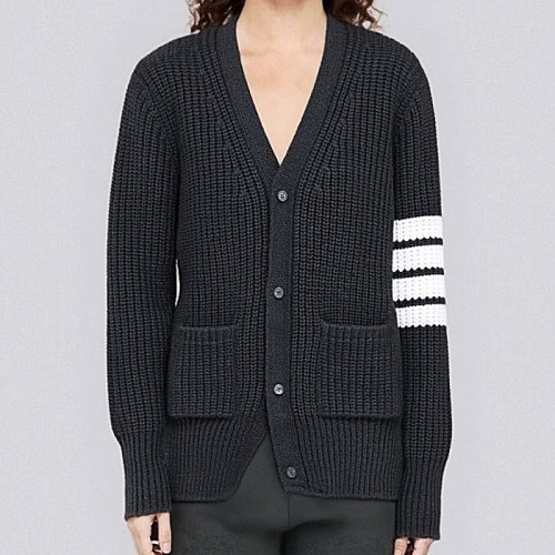 THOM BROWNE 스티치 클래식 브이넥 가디건