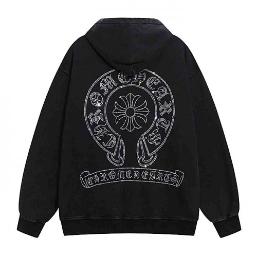 Chrome hearts 비즈 포인트 레더 크로스 후드