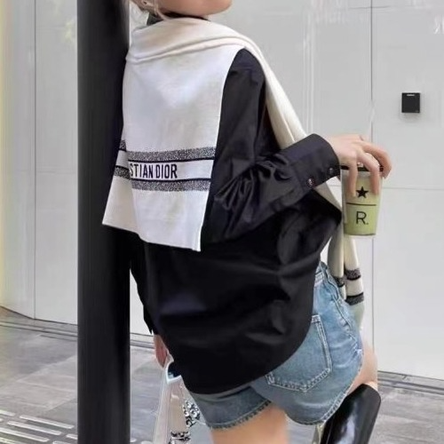DIOR 배색 숄셔츠