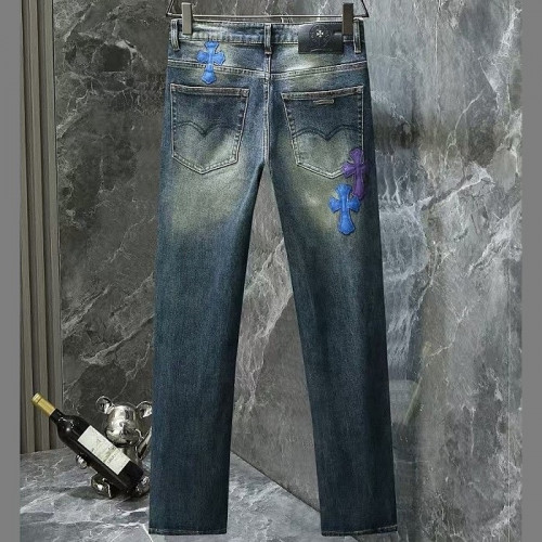 Chrome hearts 레더 패치로고 스판 데님진