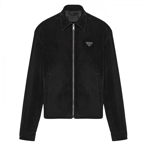 PRADA 트라이앵글 코튼벨벳 자켓