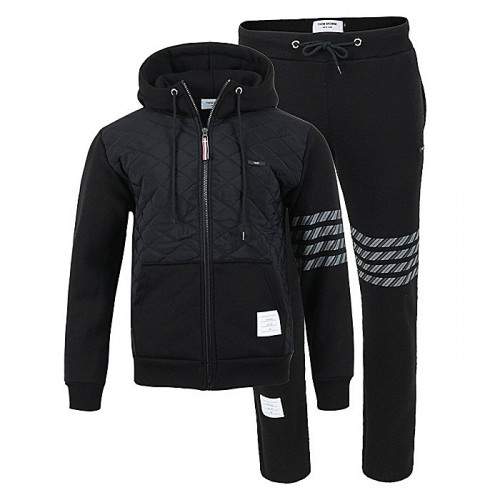 THOM BROWNE 사선 로고 패치 누빔 패딩 셋업 SET