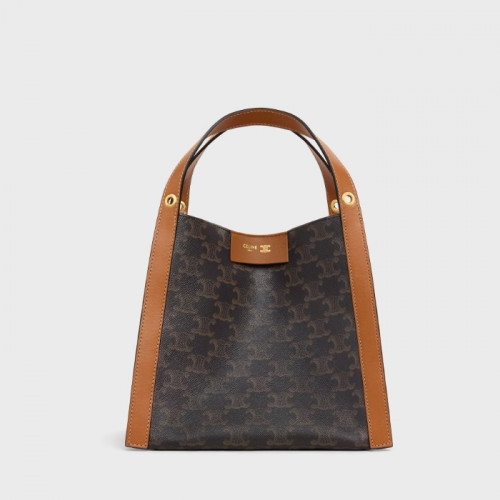 셀*느 스몰 큐보 백 - 트리옹프 캔버스 & 내추럴 카프스킨